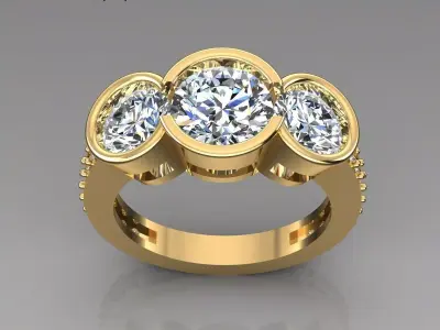 Solitaire Ring 3D print model 18