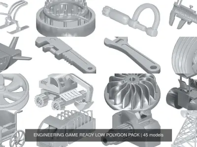 ENGINEERING GAME READY LOW POLYGON PACK 3D Model Collection