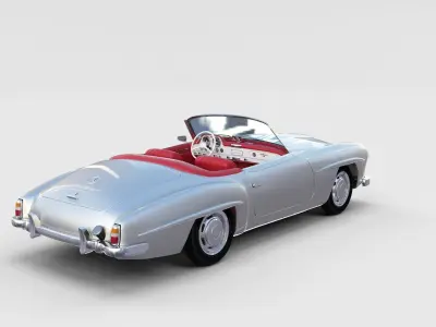 Mercedes 190SL with Interior rev 3D model