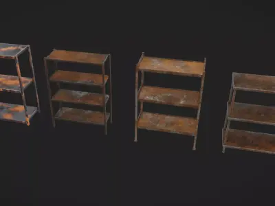 Rusty Shelves Low-poly 3D model