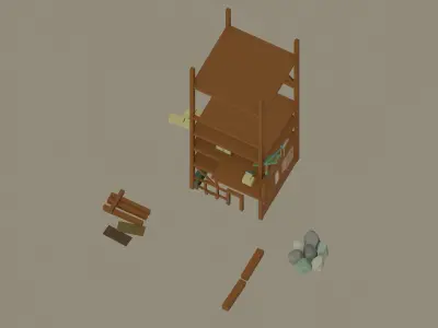 Construction Site Low-poly 3D model