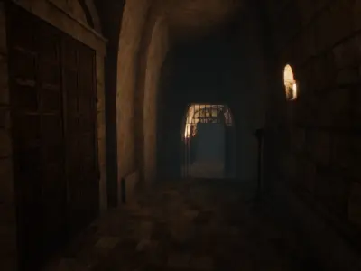 Modular Tunnel UE4 Low-poly 3D model