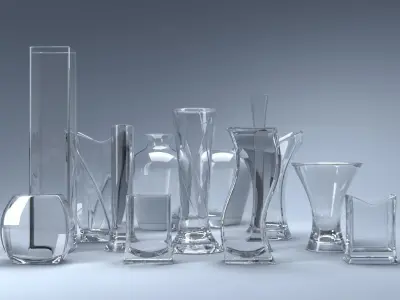 A set of 13 vases 3D model