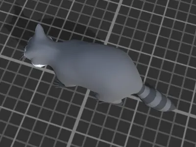 Cartoon Raccoon Low-poly 3D model buy
