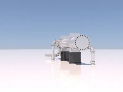 Refinery Heat Exchanger 02 3D model