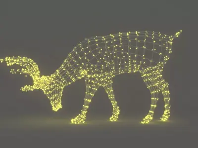 Christmas Decoration Led Reindeer V2 3D model