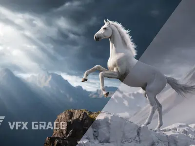Horse White UE Character Asset 3D model