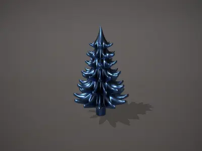 Blue Metal Christmas Tree Ornament Low-poly 3D model