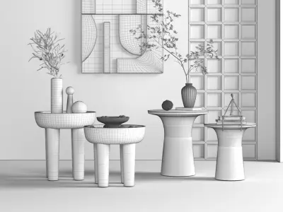 Modern edge and corner tables 3D model