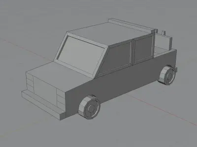 LowPoly Pickup Truck Low-poly 3D model buy