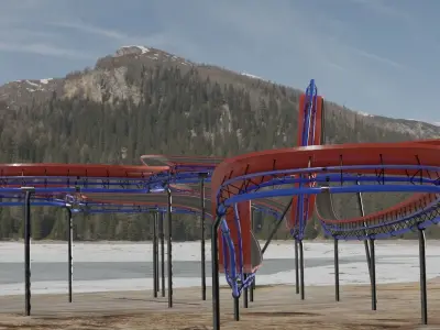 Acrobatic Track Low-poly 3D model