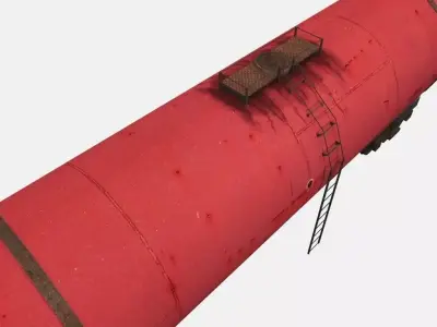 Railway Tanker Car Low-poly 3D model