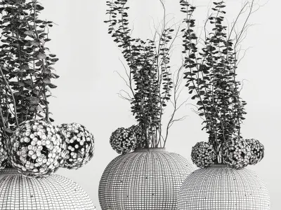Bouquet collection Plant in glass 3D model