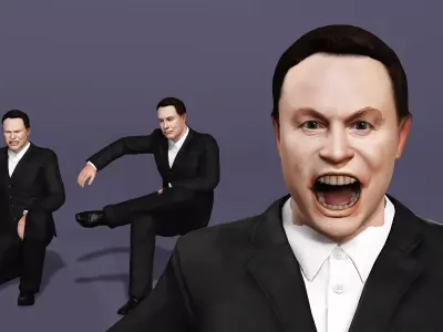 Realistic Business Elite Character Elon Reeve Musk with Facial 3D model