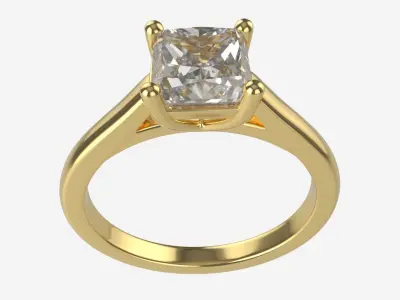 Gold Diamond Ring Jewelry 04 3D model