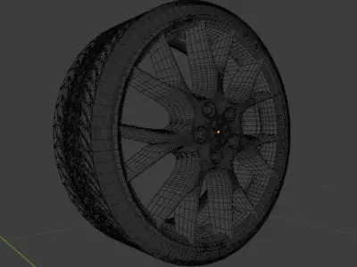 Tire set Low-poly 3D model