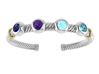 Bezel Setting Bangle Bracelet 2166 3D print model