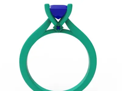 Solitaire Engagement Ring 06 3D print model