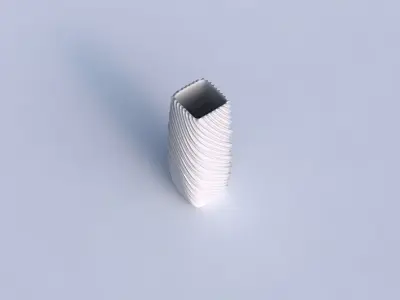 Vase rectangle with bent extruded lines 2 3D print model