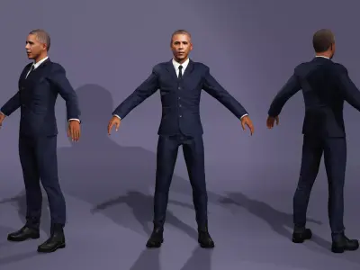 A dance model strikingly similar to US President Obama 3D model