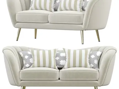 Deals on Alexandrea Velvet Flared Arm Loveseat 3d model Low-poly 3D model