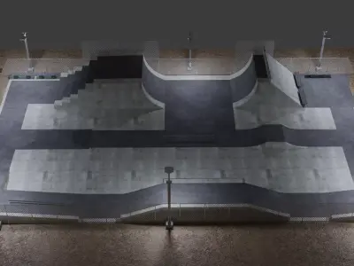  Beginner-Friendly 3D Skatepark Model 3D model