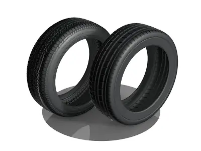 Two tires wheels 3D model