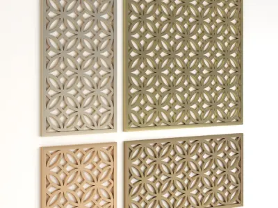 Arabic Islamic pattern decorative gold plaster 3D model