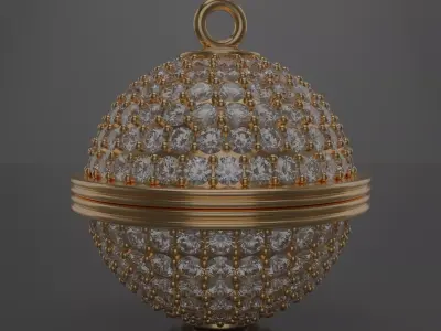 Spherical diamond pendant 3D model jewelry 3D model