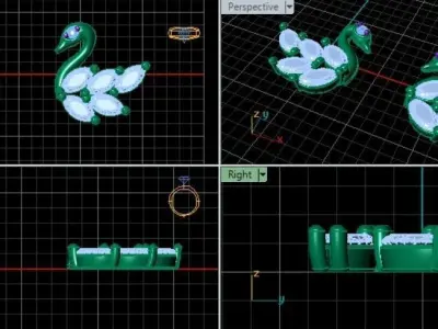 Swan Studs Free 3D print model