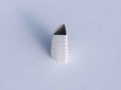 Vase curved tipping triangle with twisted grid plates 3D print model