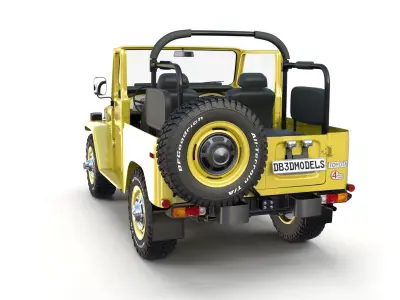 Toyota Land Cruiser FJ 40 Top Down with Chassis and Interior 3D model