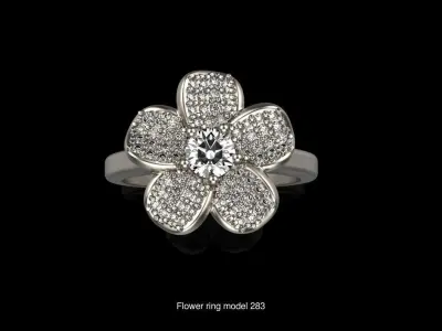 Flower ring earring pendant 3D Model Pack