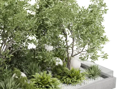 Plants Behind Galss 05 - outdoor garden set 163 Low-poly 3D model