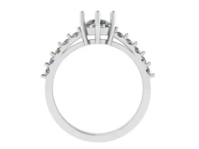 Radiant Diamond Halo Ring 3D print model