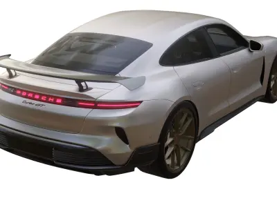 Porsche Taycan Turbo GT 2025 Low-poly 3D model