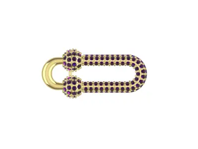 Tiffany High Copy U Pendant with Diamond 3 SIZES 3D print model