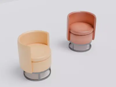 Round chair Low-poly 3D model