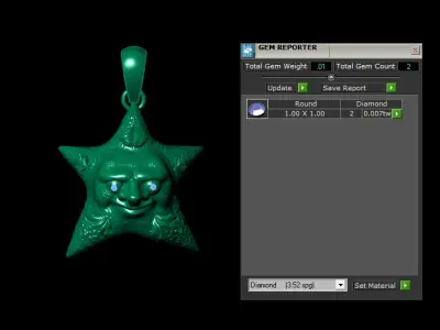 star face pendant 3d peintable model 3D print model
