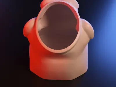 Vase monkey head 3D print model