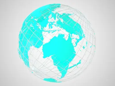 Globe News Skeleton Light Blue 3D model