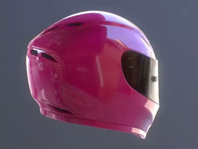 Motorcycle Helmet Racing 3D model Adjustable Colors  Low-poly 3D model