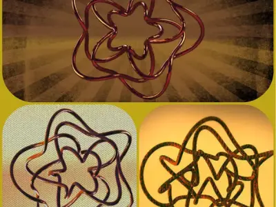 Knot silver flower Free 3D model