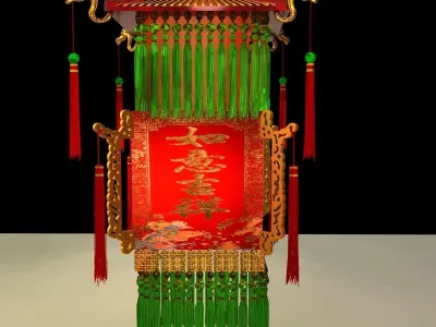 Chinese palace lantern 3D model 4