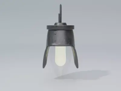Industrial Hanging Lamp Low Poly 3D Model Low-poly 3D model