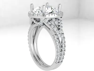Round Halo Twisted Ring 3861 3D print model