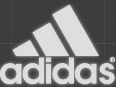 Adidas Logo - made in Blender Low-poly 3D model