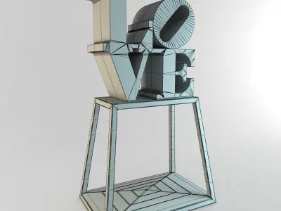 Philadelphia LOVE Sign 3D model