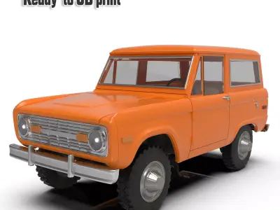 Vintage SUV  Offroader 1975 First Gen Wagon STL 3D print model
