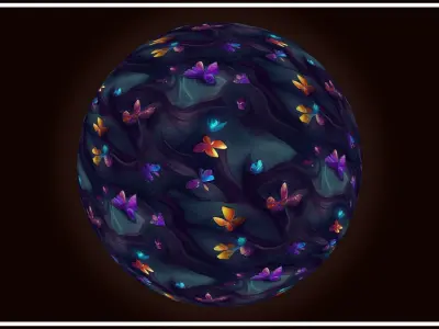 Dark Forest Flowers -- 20 TEXTURES -- Hand-painted ---PACK 4---  Texture